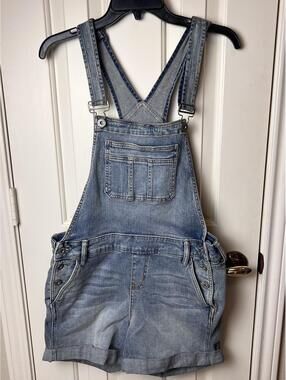 Torrid Denim Shortalls Sz 10 Light Wash Worn/Lived-In Item#11845350